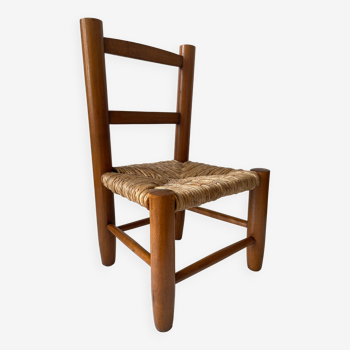 Children's chair wood and straw