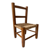 Chaise enfant bois et paille