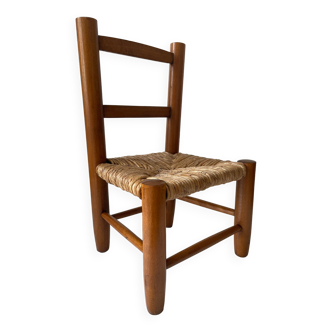 Children's chair wood and straw