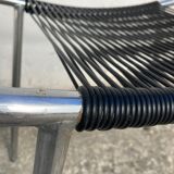 Black and chrome scoubidou stool