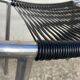 Black and chrome scoubidou stool
