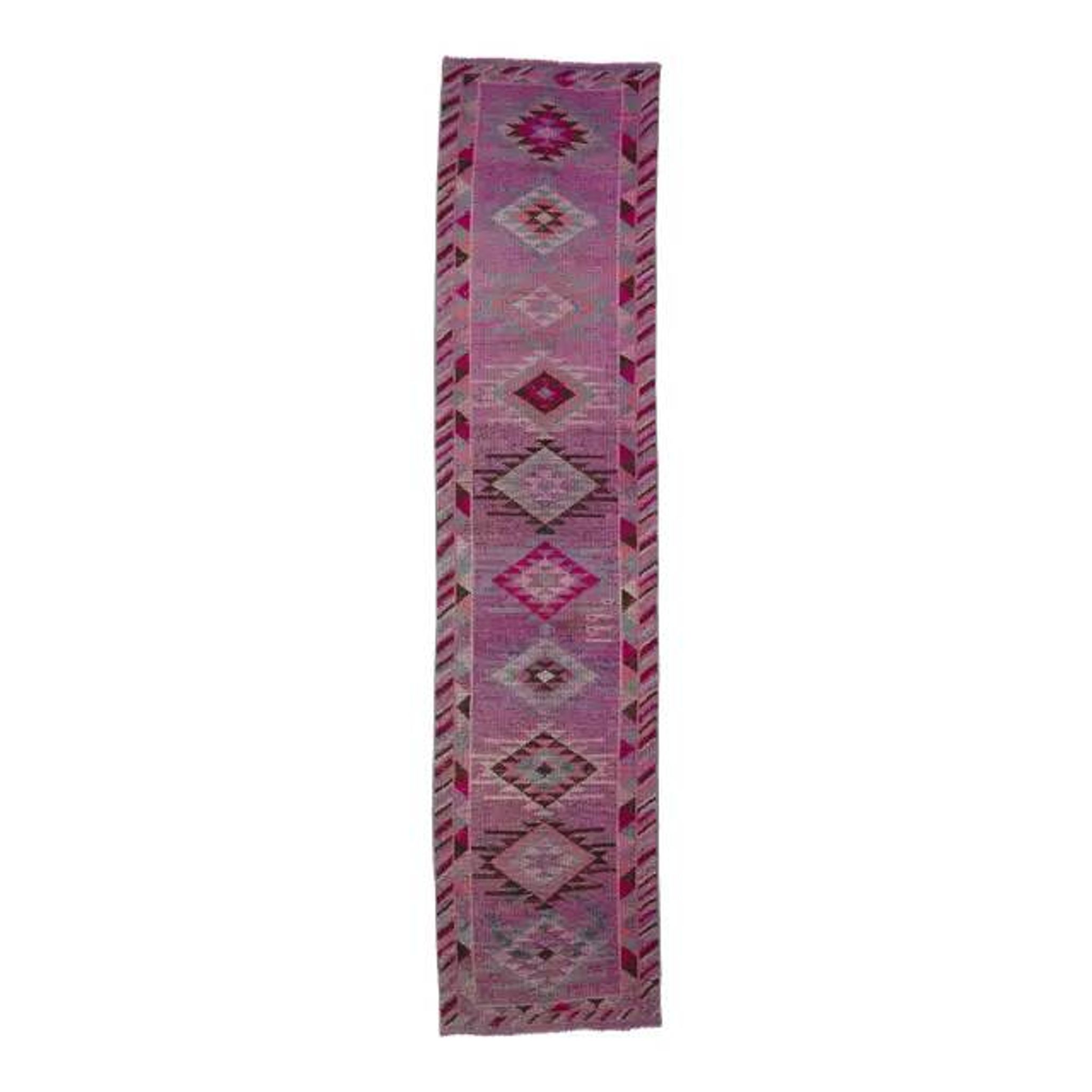 1970s Turkish Oushak Handmade Runner Rug 83x358