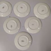 Lot of 6 saucers Sarreguemines digoin eded golden pink flowers