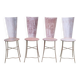 Set of 4 Sculptural Chairs "High Back" - Patinated Raw Metal - D