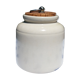 Sandstone pot enamelled beige sand and its cork in croated cork