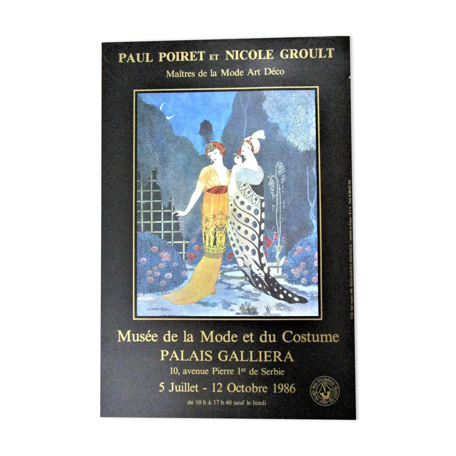 Poster exhibition Paul Poiret and Nicole Groult Paris 1986 Georges Barbier