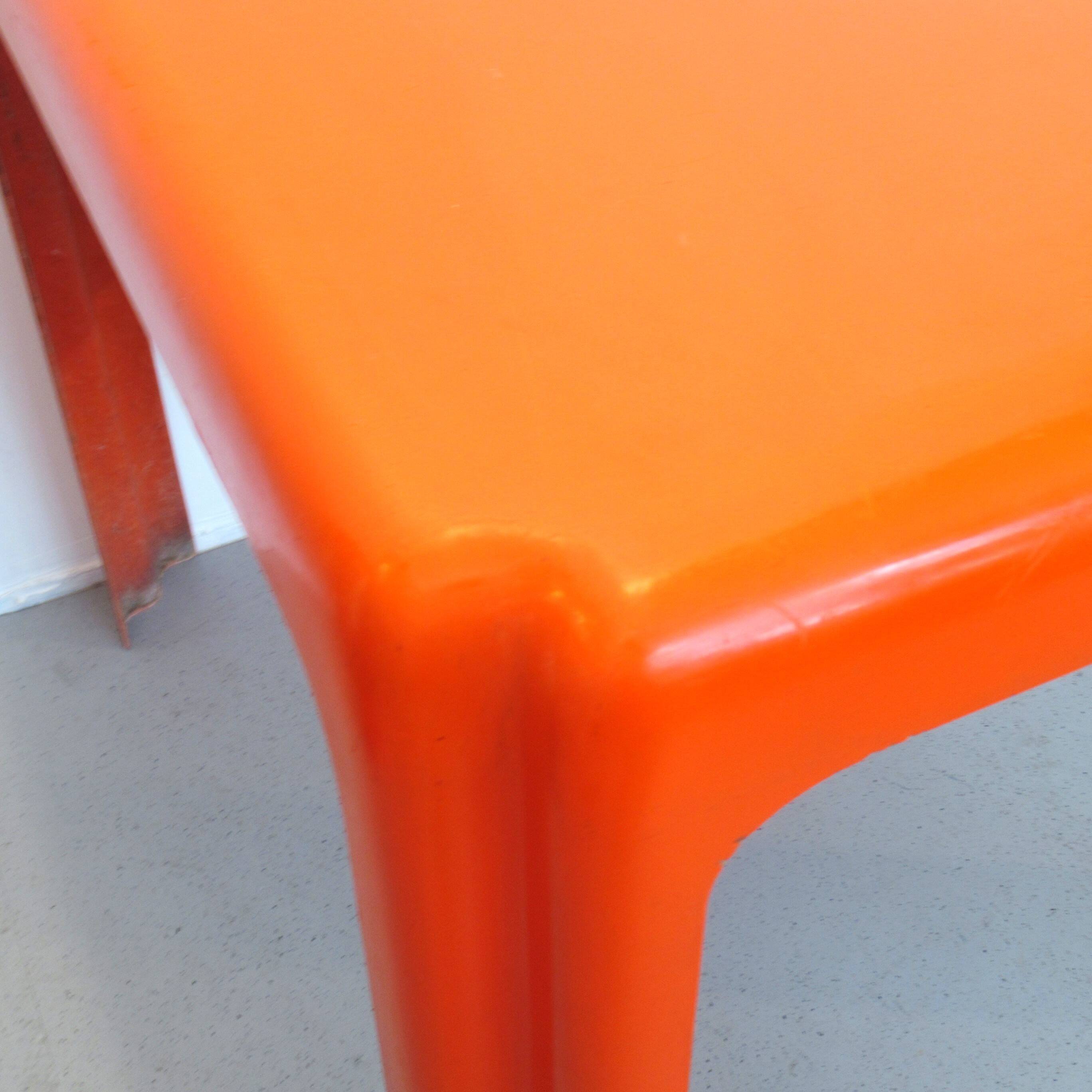 Patrick Gingembre orange fiberglass table 1970