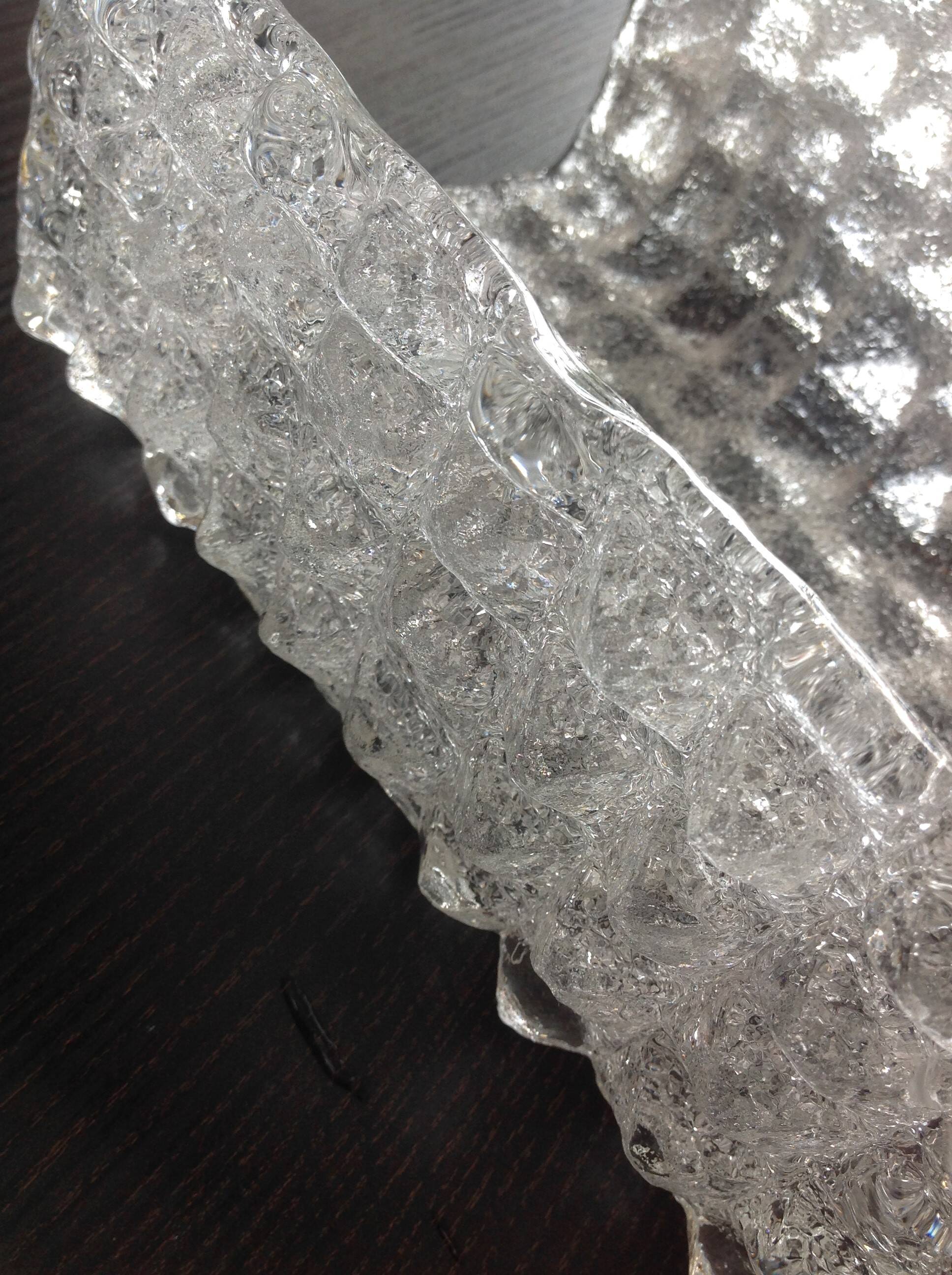 Wall lamp in ice glass and diamond tips / vintage 60s-70s