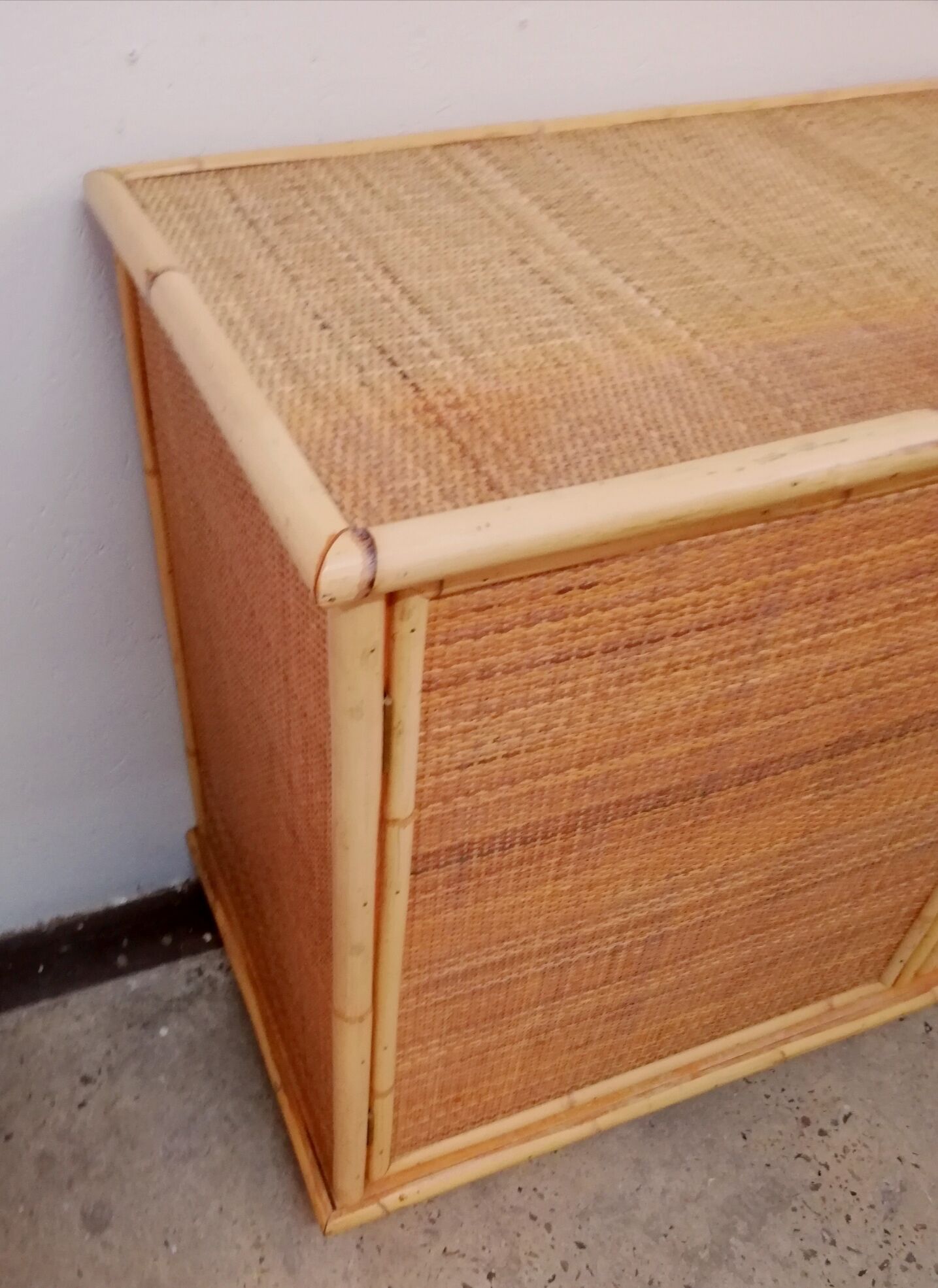 Sideboard Dal Vera Firenze 1970s rattan & bamboo