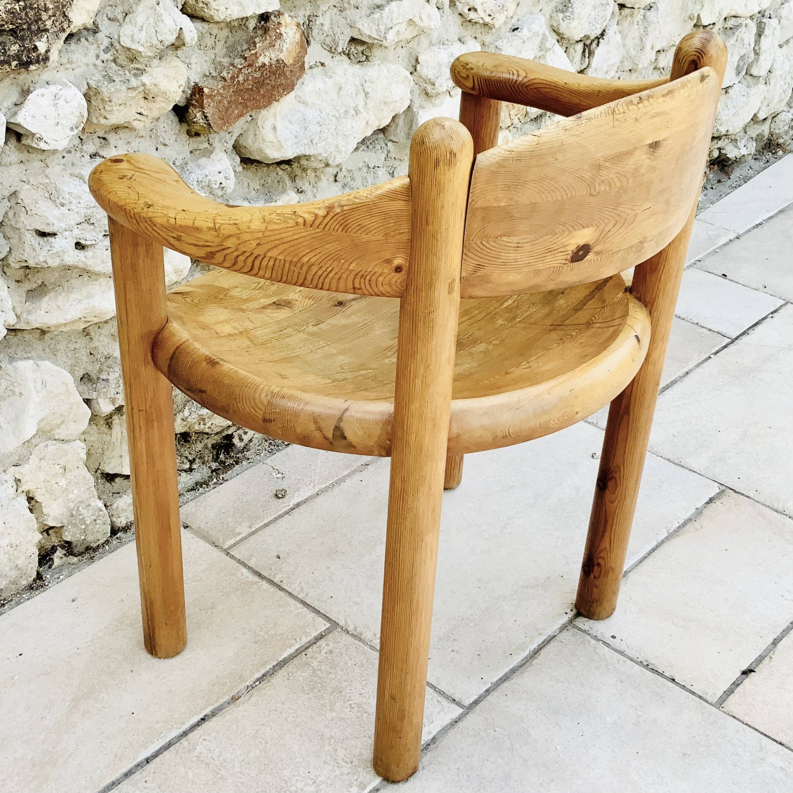 Scandinavian armchair in solid pine by Rainer Daumiller, 1970s