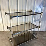 Mid-century shelf in Plexiglas and chrome