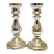 Pair of Candle Holders, Amalgam Glass