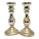 Pair of Candle Holders, Amalgam Glass