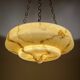 Art Deco pendant lamp in yellow glass, 1930s