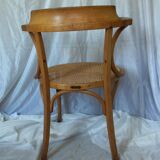 Curved beech cane office chair