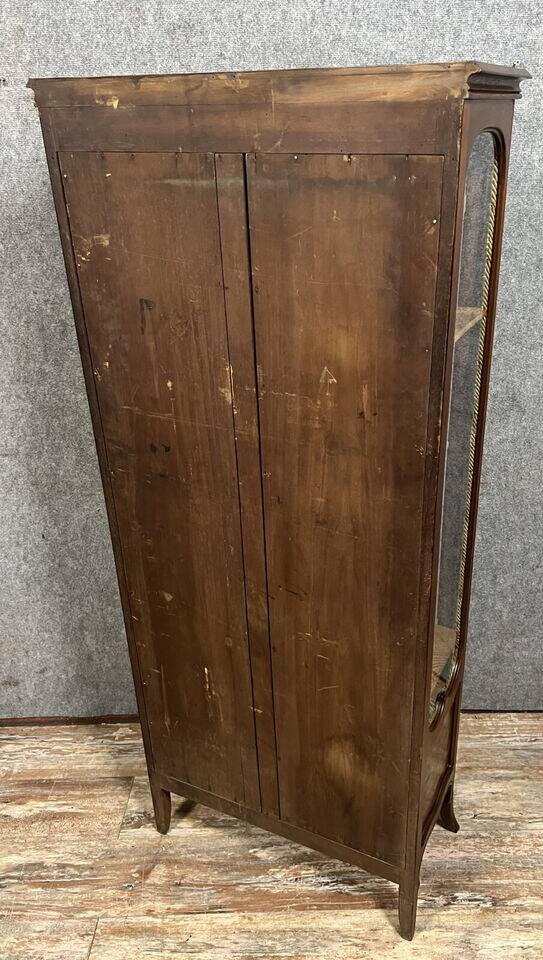 After Majorelle: Art Nouveau period iris display case in late 19th century marquetry