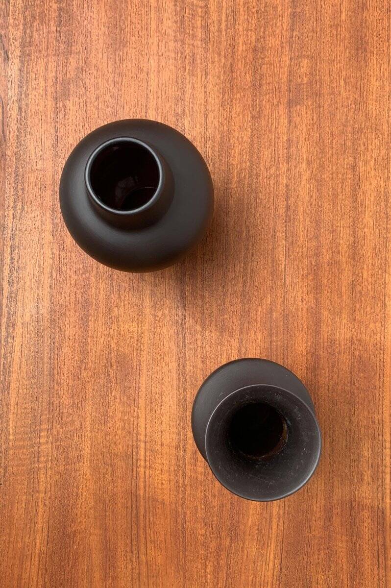 Vintage German vase in ceramic Wormser Terra-Sigillata, set of 2