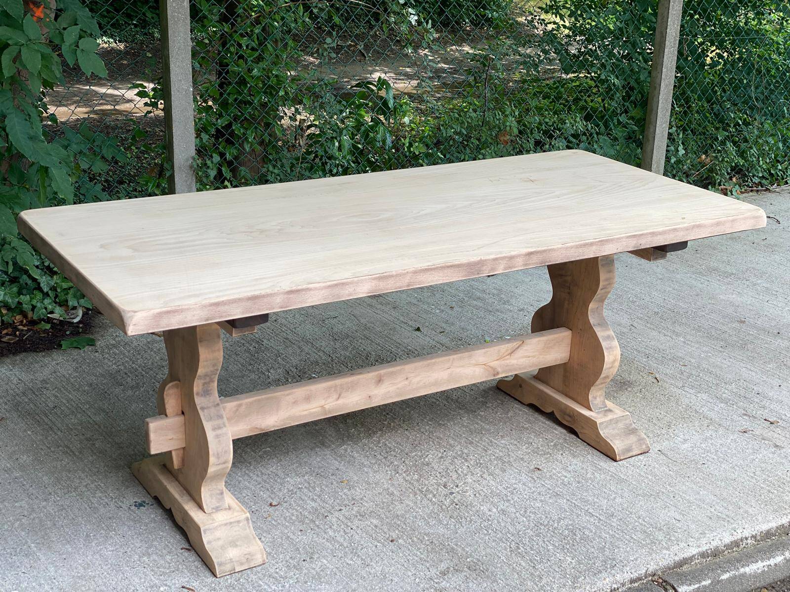 19th century monastery table renovated in raw oak 180cm