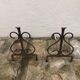 Pair of wrought iron pegs