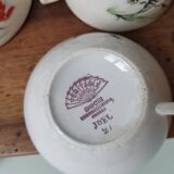 Set of 4 vintage coffee cups Sarreguemines Digoin France opaque real joel model