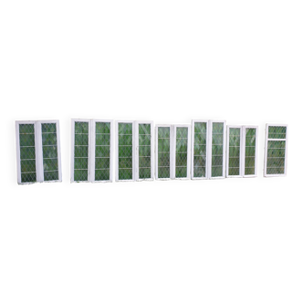 Suite of 8 windows with stained glass - 20th century