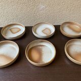 Serving dessert plates Grès France vintage 80s