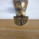 Vintage bread box - white enamel and brass - retro