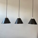 Lot 3 old conical suspensions in industrial steel