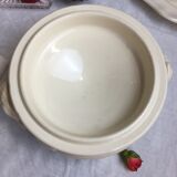 Soupière or vegetable color Ivory made in France Digoin Sarreguemines, 1920s