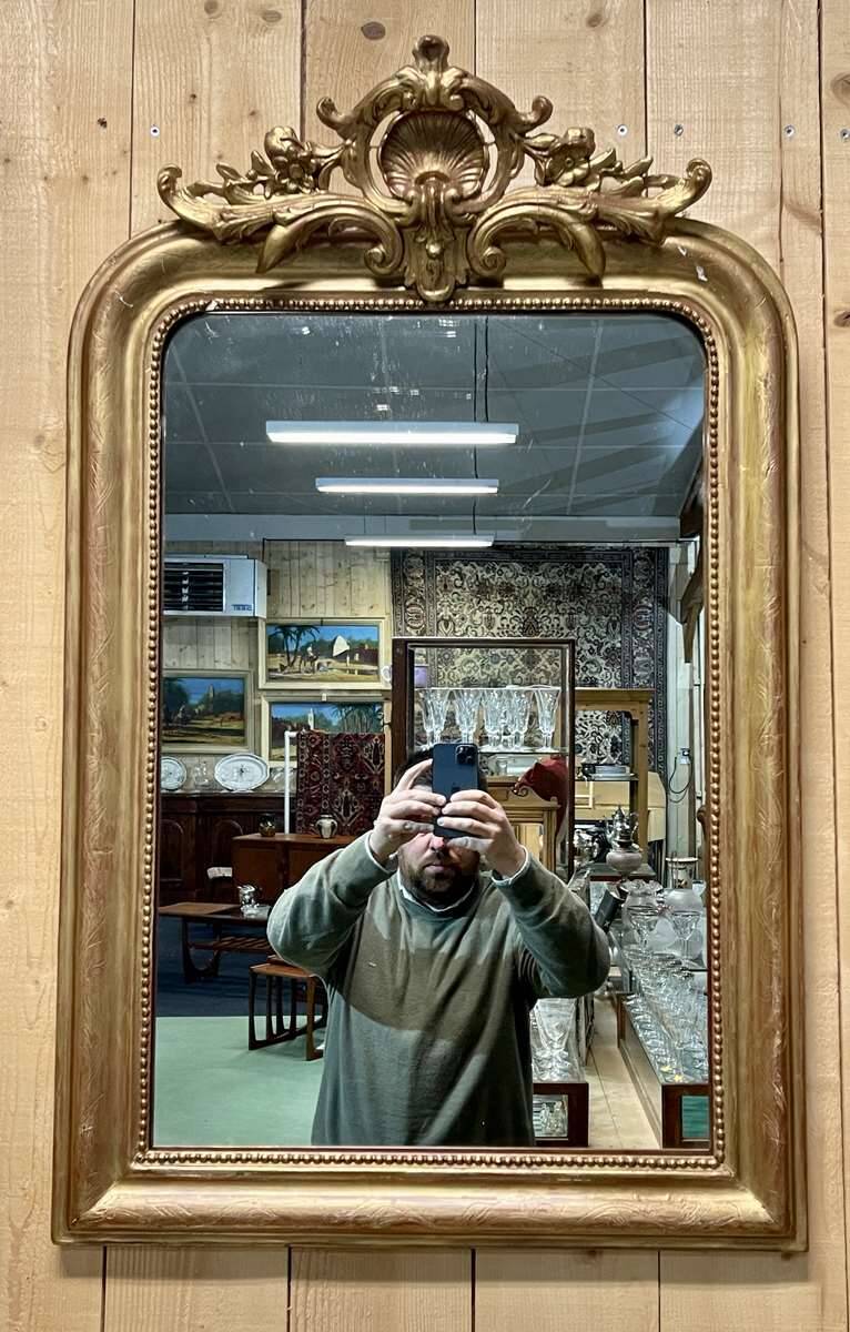 Louis XV style gilded mirror from the 1930s