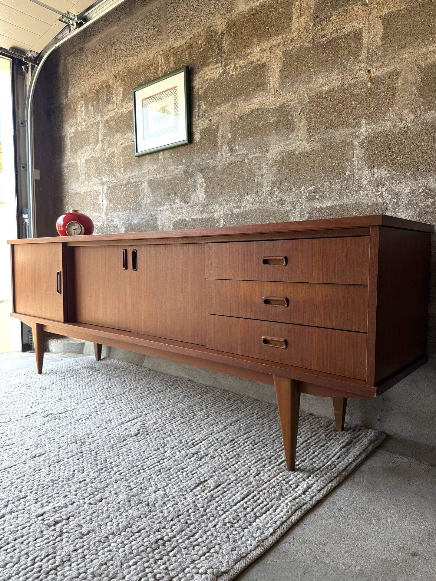 Vintage Scandinavian teak sideboard, 1960.