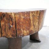 Vintage brutalist coffee table in solid wood