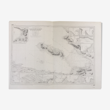 Ancient Marine Map of Haiti - Port to the Prince