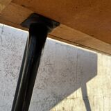 Vintage wooden console/desk with tapered legs.
