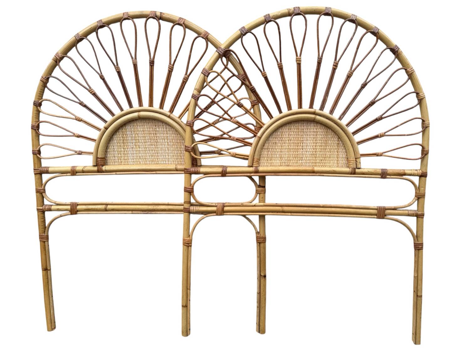 60s rattan headboard