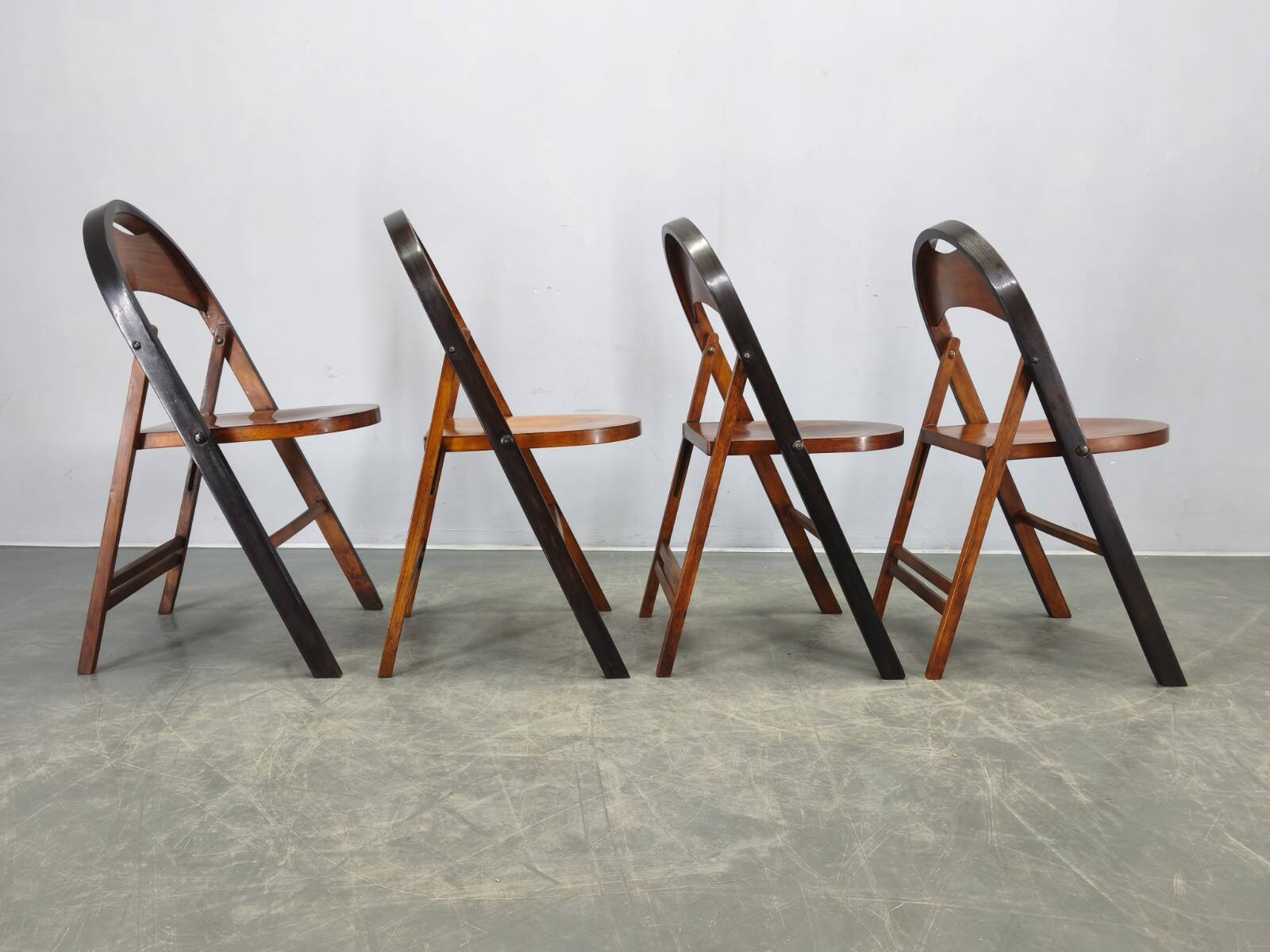 Set of Four Bauhaus Folding Chairs B751 by Ligna, Czechoslovakia 1930s