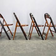 Set of Four Bauhaus Folding Chairs B751 by Ligna, Czechoslovakia 1930s