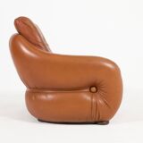 Sculptural Italian design leather lounge chair from 1960’s