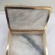 Lot of white marble object - 2 boxes and 1 candlestick