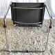 Design chair chrome metal and leather - 80s/90s