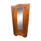 /Art Deco wardrobe with mirror in carved solid oak from the 20s/30s