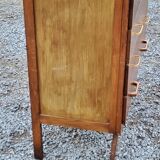Chest of drawers of the 50s in golden oak compass feet 4 drawers
