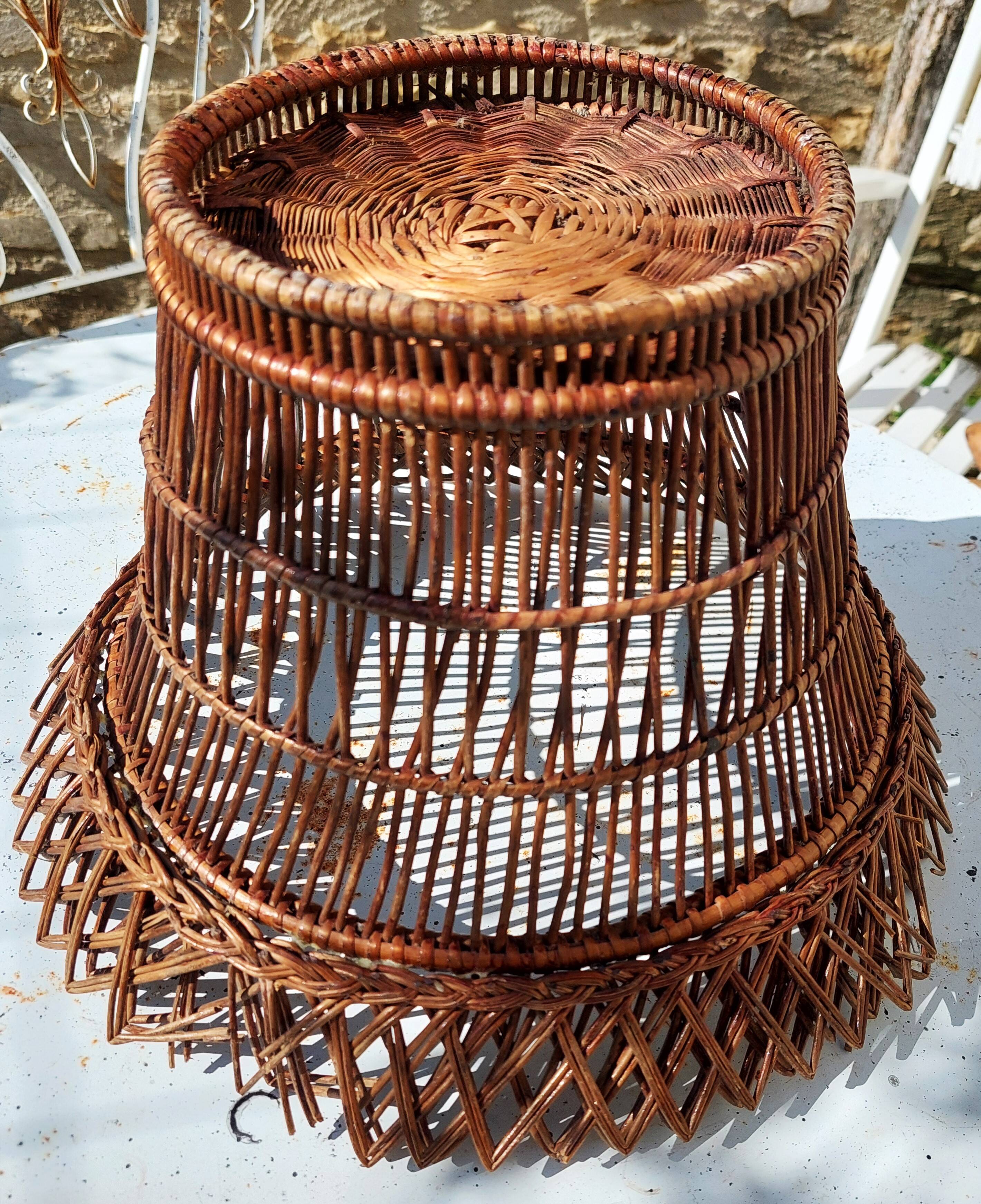Corbeille vintage osier 23 cm