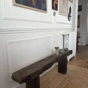 Wooden wabi-sabi bench