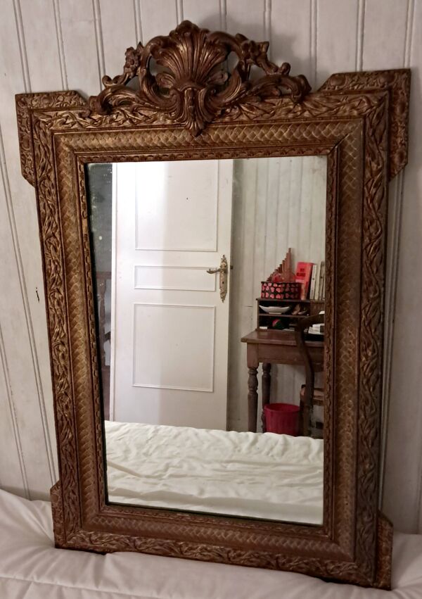 Miroir en Bois Doré, estampillé AB Bordeaux, style Louis XVI – Fin XIXe