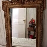 Golden Wood Mirror, stamped AB Bordeaux, Louis XVI style – Late 19th century