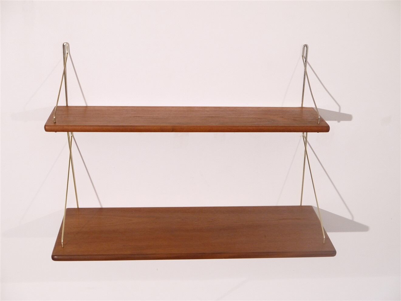 Pair of vintage Danish teak shelves 1960