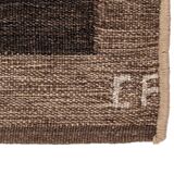 Scandinavian post modern flat weave rug by Curt Fors, signed.