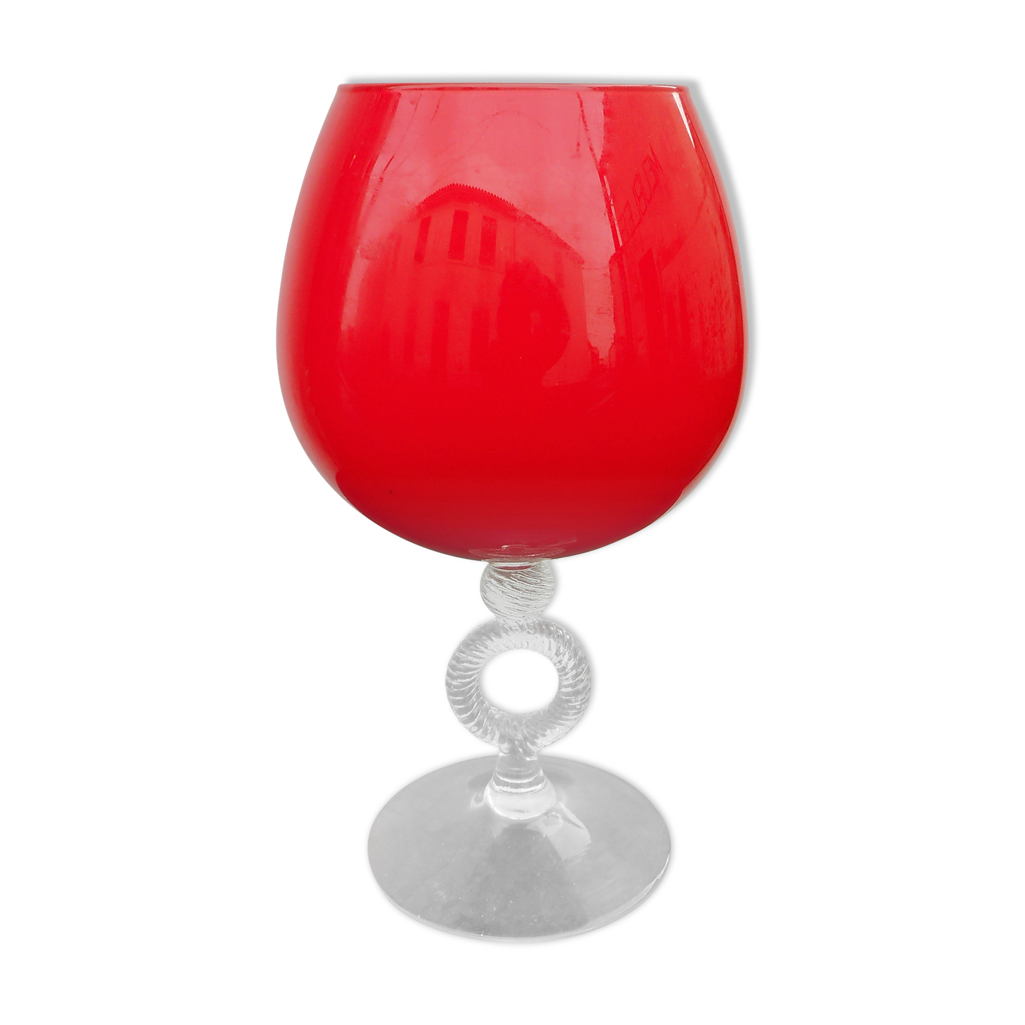 Opaline vase and glass