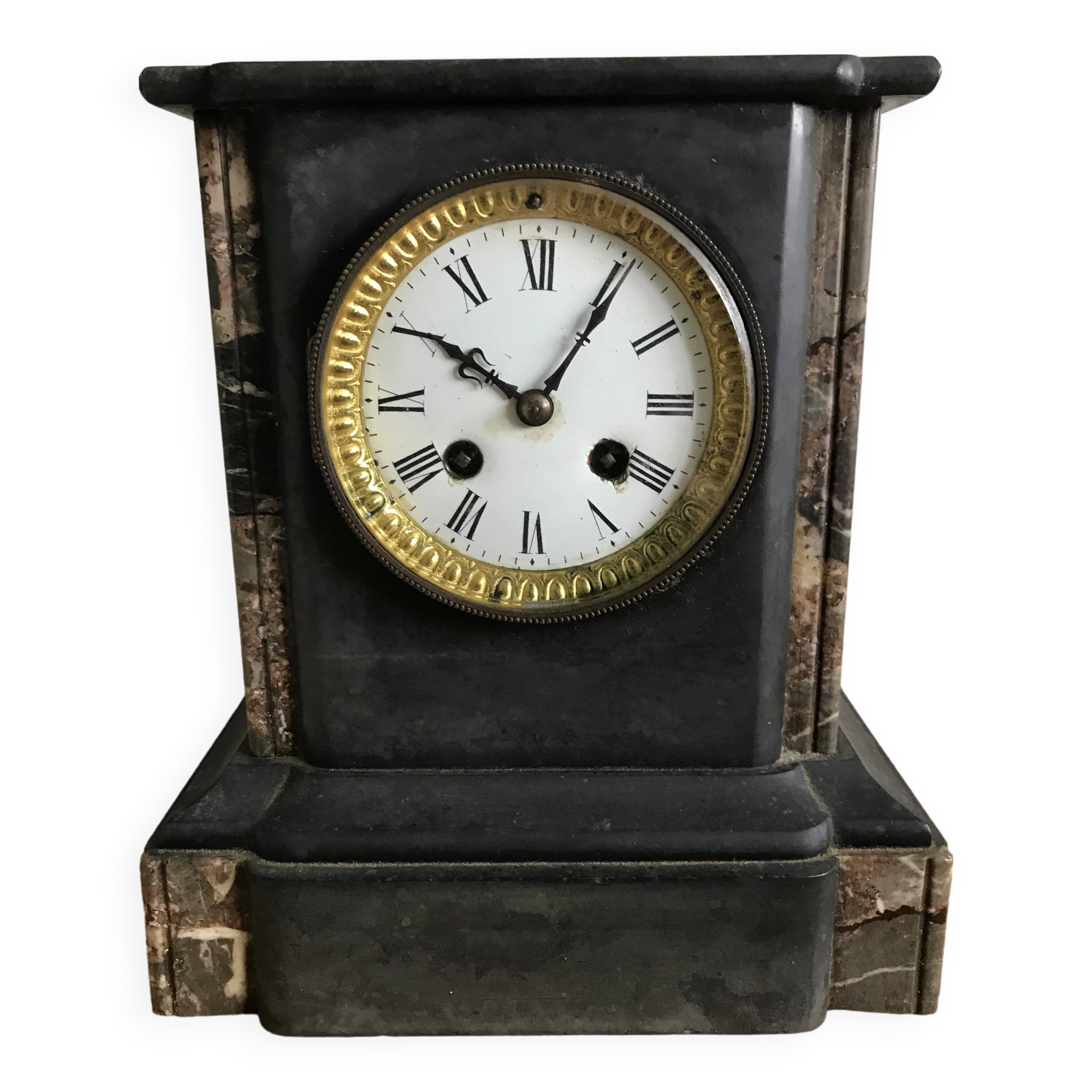 Antique black marble clock from the Napoleon III period